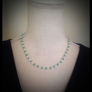 18" Sterling Silver, MOP & Turquoise Bead Necklace